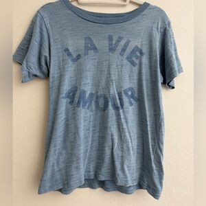 J. Crew Blue 'La Vie Amour' Graphic Tee